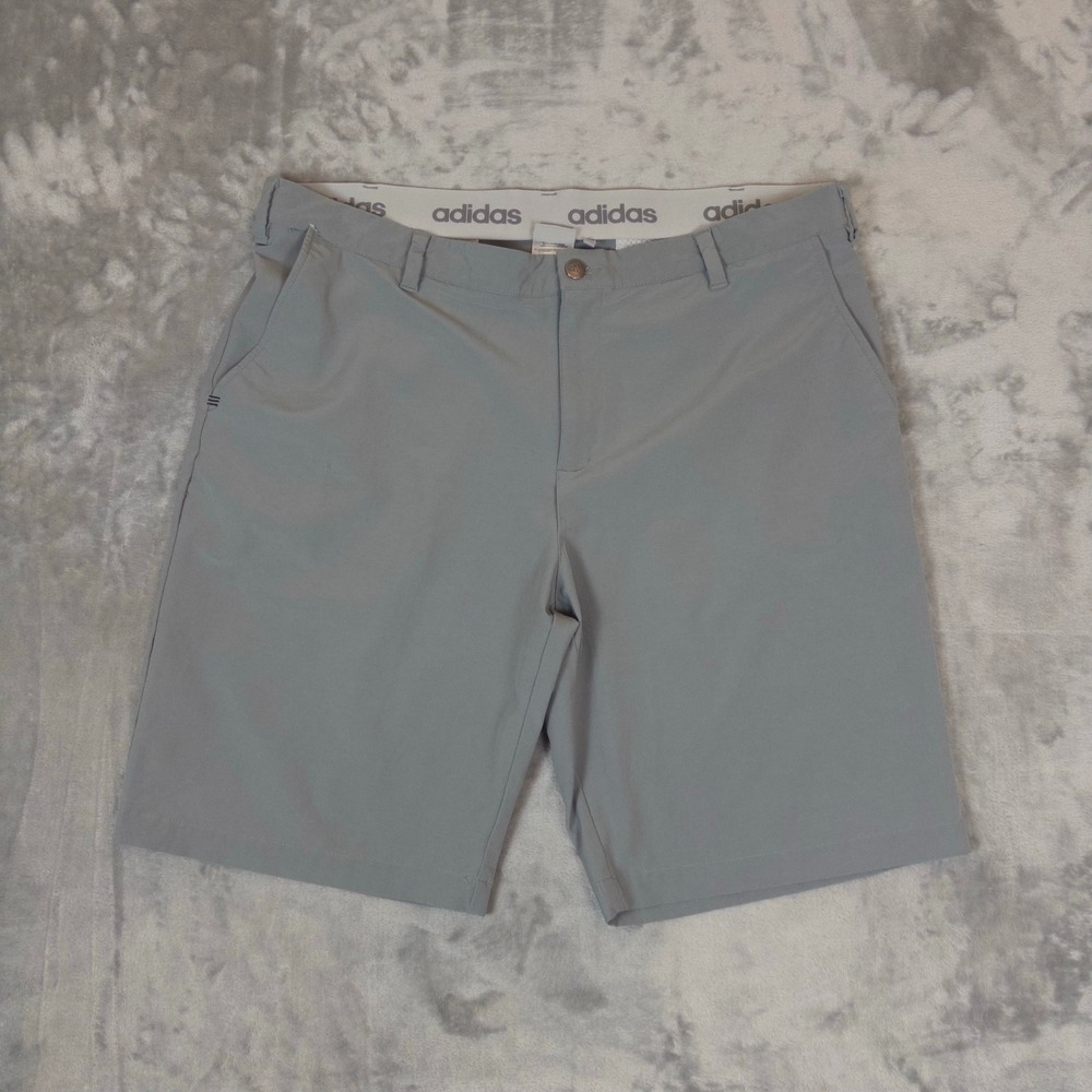 Adidas Golf Shorts Mens 38 Gray Performance Stretch Active Flat Front Athletic